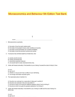 Microeconomics and Behaviour 5th Edition Test Bank