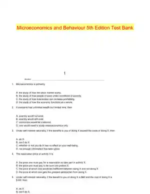 Microeconomics and Behaviour 5th Edition Test Bank