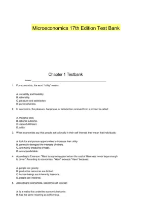 Microeconomics 17th Edition Test Bank