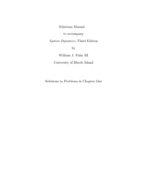 Solution Manual For System Dynamics, 3rd Edition