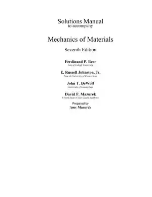 Solution Manual For Mechanics Of Materials, 7th Edition