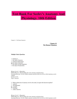 Test Bank For Seeley's Anatomy And Physiology, 10th Edition
