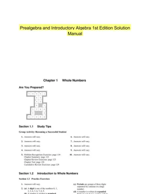 Prealgebra and Introductory Algebra 1st Edition Solution Manual