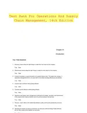 Test Bank For Operations And Supply Chain Management, 14th Edition