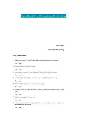 Test Bank For Marketing, 4th Edition