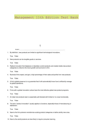 Management 11th Edition Test Bank