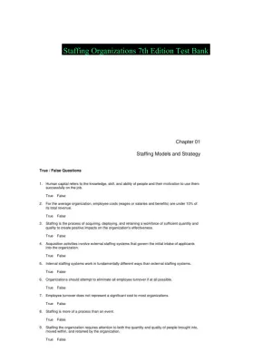 Staffing Organizations 7th Edition Test Bank