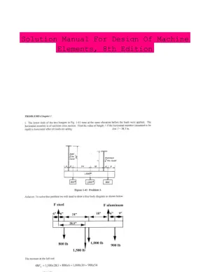 Solution Manual For Design Of Machine Elements, 8th Edition