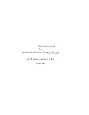Solution Manual For Numerical Methods Using Matlab, 4th Edition