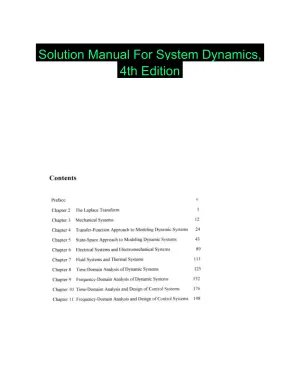 Solution Manual For System Dynamics, 4th Edition