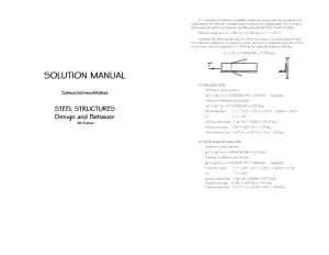 Solution Manual For Steel Structures: Design And Behavior, 5th Edition