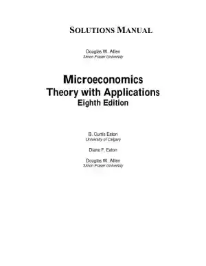 Microeconomics: Theory with Applications 8th Edition Solution Manual