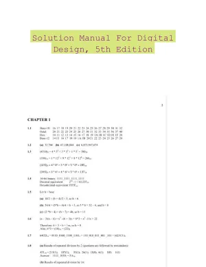 Solution Manual For Digital Design, 5th Edition