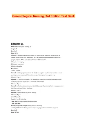 Gerontological Nursing, 3rd Edition Test Bank