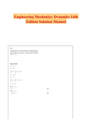 Engineering Mechanics: Dynamics 14th Edition Solution Manual