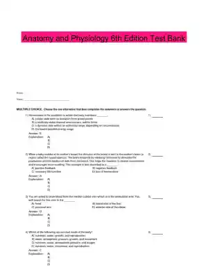 Anatomy and Physiology 6th Edition Test Bank