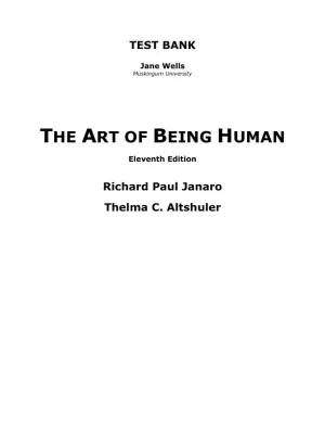 The Art of Being Human 11th Edition Test Bank