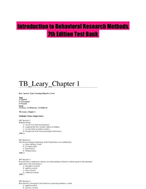 Introduction to Behavioral Research Methods 7th Edition Test Bank