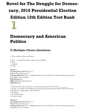 Revel for The Struggle for Democracy, 2016 Presidential Election Edition 12th Edition Test Bank