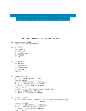 Solution Manual For Materials For Civil And Construction Engineers, 3rd Edition
