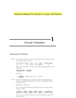 Solution Manual For Electric Circuits, 9th Edition