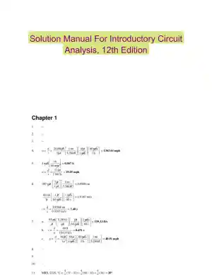 Solution Manual For Introductory Circuit Analysis, 12th Edition