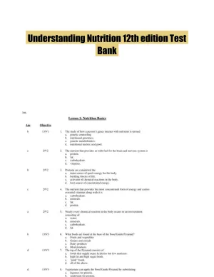Understanding Nutrition 12th edition Test Bank