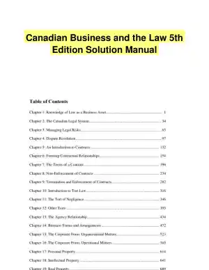 Canadian Business and the Law 5th Edition Solution Manual