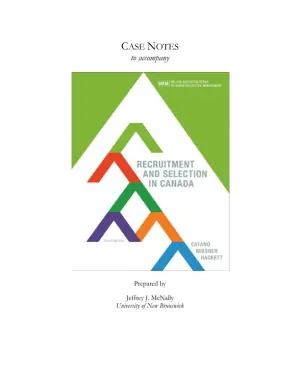 Recruitment and Selection in Canada 6th Edition Solution Manual