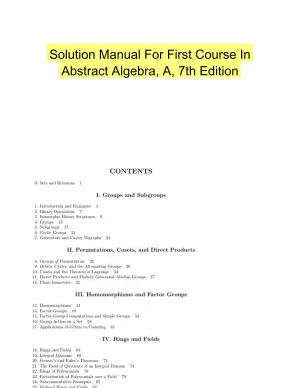 Solution Manual For First Course In Abstract Algebra, A, 7th Edition