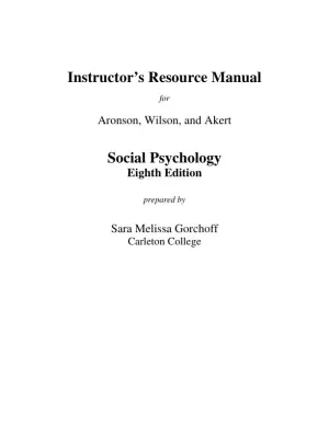 Test Bank For Social Psychology, 8th Edition