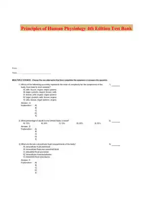 Principles of Human Physiology 4th Edition Test Bank