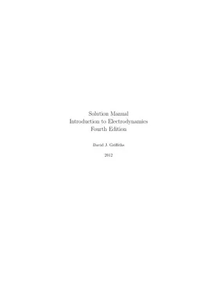 Solution Manual For Introduction To Electrodynamics, 4th Edition