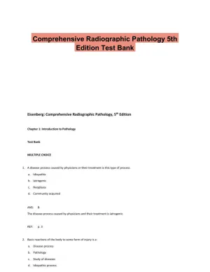 Comprehensive Radiographic Pathology 5th Edition Test Bank