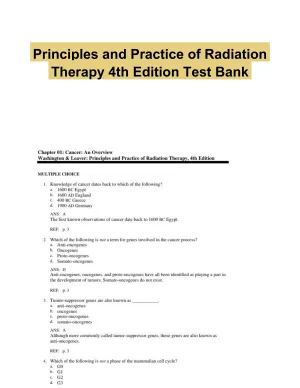 Principles and Practice of Radiation Therapy 4th Edition Test Bank
