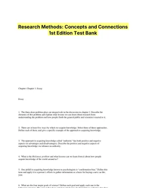 Research Methods: Concepts and Connections 1st Edition Test Bank