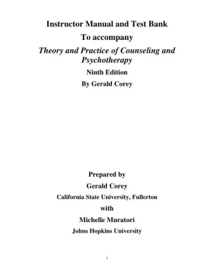 Test Bank For Theory And Practice Of Counseling And Psychotherapy, 9th Edition