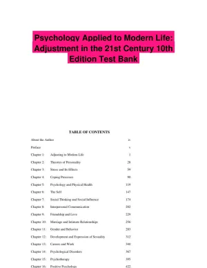 Psychology Applied to Modern Life: Adjustment in the 21st Century 10th Edition Test Bank