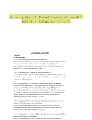 Principles of Fraud Examination 4th Edition Solution Manual