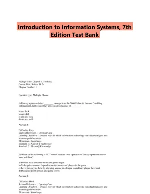 Introduction to Information Systems, 7th Edition Test Bank