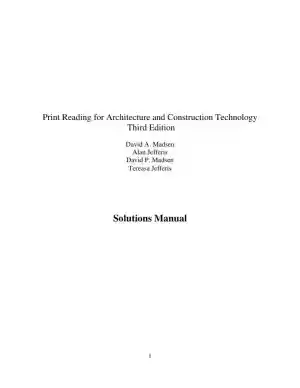 Print Reading for Architecture and Construction Technology 3rd Edition Solution Manual