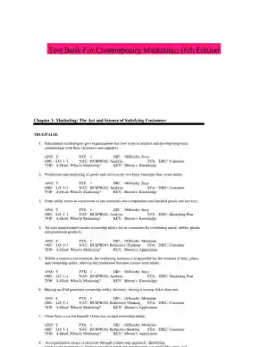 Test Bank For Contemporary Marketing, 16th Edition