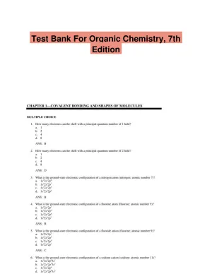 Test Bank For Organic Chemistry, 7th Edition