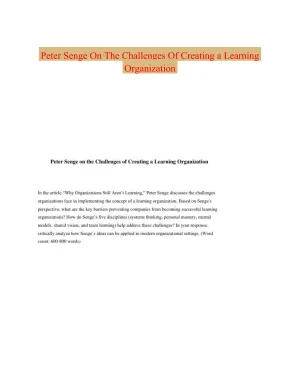 Peter Senge On The Challenges Of Creating a Learning Organization