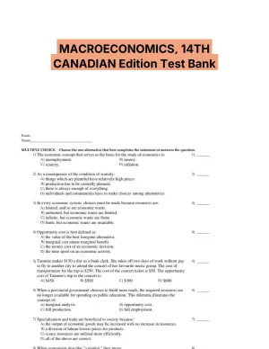 MACROECONOMICS, 14TH CANADIAN Edition Test Bank
