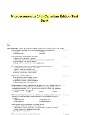 Microeconomics 14th Canadian Edition Test Bank