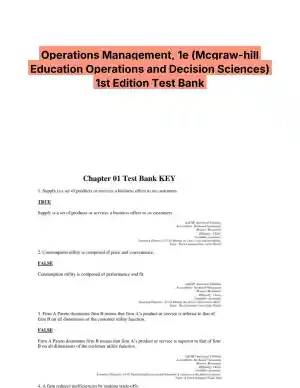 Operations Management, 1e (Mcgraw-hill Education Operations and Decision Sciences) 1st Edition Test Bank