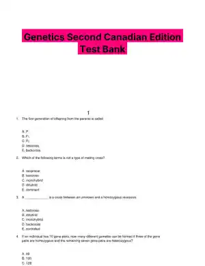 Genetics Second Canadian Edition Test Bank