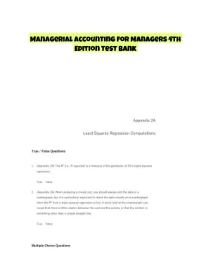 Managerial Accounting for Managers 4th Edition Test Bank