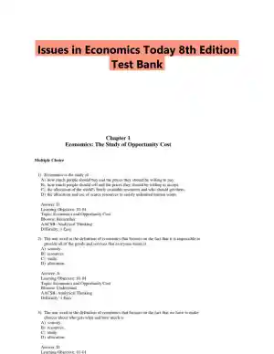 Issues in Economics Today 8th Edition Test Bank